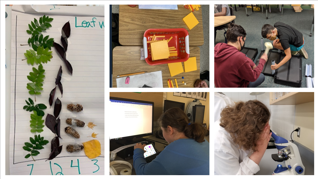 Collage of students working in WIN SR